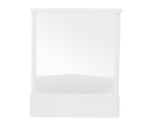 QLoztyse Specchio con Riflesso Non Invertito, Immagine Nitida, Idea Regalo per Donne, 23 X 19 Cm, Specchio Cosmetico per Soggiorno, Camera Da Letto, Comò, Bianco