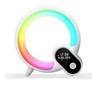 QLoztyse Sunrise Sveglia con luce sveglia - Smart Lights Sound Machine con controllo app, Bluetooth, ora, temperatura, visualizzazione della data, musica sonno atmosfera lampada