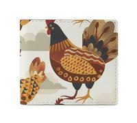 QLPTM A Flock of Chickens - Portafogli in pelle per donne e uomini, sottile, con porta carte di credito, piccolo portafoglio bifold, uno stormo di polli, taglia unica, casual