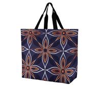 QLPTM Borsa per la spesa blu scuro e marrone per donne e uomini, riutilizzabile, grande, borsa a tracolla pieghevole, borsa della spesa