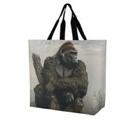 QLPTM Borsa per la spesa con seduta sulla cima dell'albero, per donne e uomini, riutilizzabile, grande, pieghevole, borsa a tracolla per la spesa, 40 x 40 x 16 cm