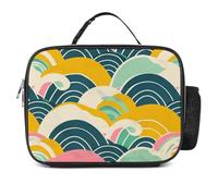 QLPTM Borsa portapranzo con motivo giapponese retrò, borsa termica per il pranzo, riutilizzabile, portatile, per viaggi, picnic, escursioni