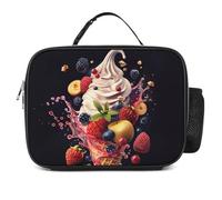 QLPTM Borsa termica per il pranzo con gelato alla frutta 3D, riutilizzabile, portatile, per viaggi, picnic, escursioni