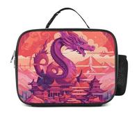 QLPTM Borsa termica per il pranzo con motivo drago cinese, riutilizzabile, portatile, per viaggi, picnic, escursioni