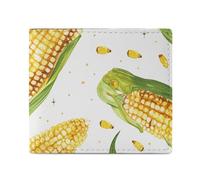 QLPTM Cartone animato Corn on the Cob Portafogli in pelle per donne uomini sottile borsa porta carte di credito portafoglio piccolo portafoglio bifold, cartone animato mais sulla pannocchia, taglia
