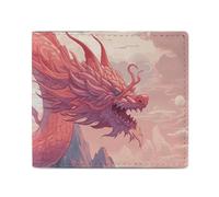 QLPTM Dragon And Cloud Portafogli in pelle per donne e uomini sottile borsa porta carte di credito portafoglio piccolo portafoglio bifold, drago e nuvola, taglia unica, casual