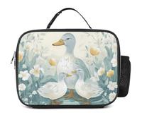 QLPTM Ducks Together - Borsa termica per il pranzo, riutilizzabile, portatile, per viaggi, picnic, escursioni