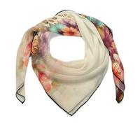 QLPTM Foulard da donna con fiori colorati disegnati a mano, leggero, alla moda, foulard, sciarpa per collo, scialli per protezione solare per sciarpe regalo, 68,6 x 68,6 cm, taglia 0ne