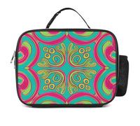 QLPTM Green Line Art - Borsa termica per il pranzo, riutilizzabile, portatile, per viaggi, picnic, escursioni