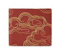 QLPTM Portafogli in pelle con disegno a linee dorate, per donne e uomini, sottile borsa porta carte di credito, portafoglio piccolo bifold, disegno a linee dorate, taglia unica, casual