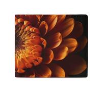 QLPTM Portafogli in pelle con fiori arancioni per donne e uomini, sottile, porta carte di credito, piccolo portafoglio bifold, un fiore arancione, taglia unica, casual