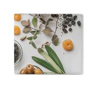 QLPTM Portafogli in pelle con frutta secca in barattolo di vetro, per donne e uomini, borsa sottile porta carte di credito, portafoglio piccolo bifold, frutta secca in barattolo di vetro, taglia unica