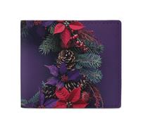 QLPTM Portafogli in pelle con immagini di ghirlanda viola, per donne e uomini, sottile, porta carte di credito, piccolo portafoglio bifold, immagini di ghirlande viola, taglia unica, casual