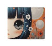 QLPTM Portafogli in pelle con immagini di ragazze anime, per donne e uomini, borsa sottile, porta carte di credito, portafoglio piccolo bifold, immagini anime girl, taglia unica, casual