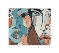 QLPTM Portafogli in pelle dalle linee lisce per donne e uomini, sottile borsa porta carte di credito, portafoglio piccolo bifold, linee morbide, taglia unica, casual