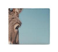 QLPTM Portafogli in pelle di asino con immagine reale per donne e uomini, borsa sottile porta carte di credito, portafoglio piccolo a due pieghe, immagine reale di asino, taglia unica, casual