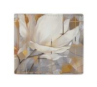 QLPTM Portafogli in pelle oro e grigio per donne e uomini, sottile, porta carte di credito, portafoglio piccolo bifold, oro e grigio, taglia unica, casual