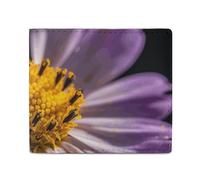 QLPTM Primo piano di fiori viola portafogli in pelle per donne uomini sottile borsa porta carte di credito portafoglio piccolo portafoglio bifold, primo piano di fiori viola, taglia unica, casual