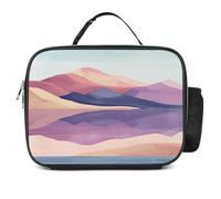 QLPTM Semplice scatola per il pranzo con pittura del deserto, borsa termica per il pranzo, riutilizzabile, portatile, per viaggi, picnic, escursioni