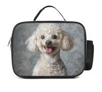 QLPTM Una borsa termica per il pranzo a forma di cane, color crema, riutilizzabile, portatile, per viaggi, picnic, escursioni