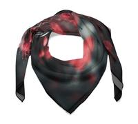 QLPTM Una farfalla si siede su una testa di fiore sciarpa da donna leggera alla moda avvolge foulard collo sciarpa per protezione solare scialli per sciarpe regalo 68,6 cm x 68,6 cm, taglia 0ne