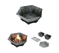 QLS Braciere 75 x 75 cm in acciaio, braciere smontabile per giardino, terrazza e campeggio, verniciato a polvere, acciaio grezzo, braciere per esterni con design moderno (acciaio grezzo)