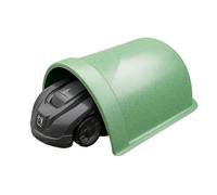 QLS Garage per robot tosaerba, copertura resistente alle intemperie, in plastica ABS da 5 mm, protezione dai raggi UV e dalla pioggia, verde, con ancoraggio a terra