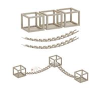 QLS Gatti Arrampicata Set Con 2 Ponti E 3 Bugia IN Legno Deckenmontage