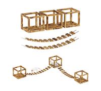 QLS Gatti Arrampicata Set Con 2 Ponti E 3 Bugia IN Legno Montaggio Soffitto