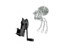 QLS Grande verricello per barbecue con catena da 2 m, per 3 zampe o focolare per regolare l'altezza della griglia