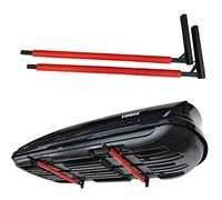 QLS Handels iSUP - Supporto da parete in acciaio per box da tetto, 82 cm, colore: Nero