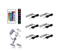 QLS LED RGB 6 Set Pezzi Illuminazione Paviento di Vetro Clip 12V Telecomando 16 [EEK: A]