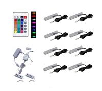 QLS LED RGB 8 Set Pezzi Illuminazione Paviento di Vetro Clip 12V Telecomando 16 [EEK: A]
