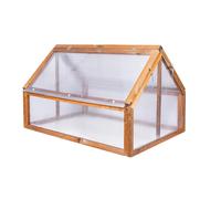QLS Mini Serra In Legno 120x80 Kit Rialzato Marrone Per Erbe E Pomodori