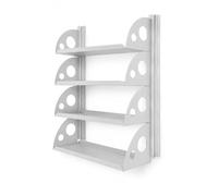 QLS Set di scaffali da 60 x 25 cm con 4 ripiani e guide da parete per | Il sistema di scaffali modulari può essere ampliato orizzontalmente e verticalmente e cresce in modo flessibile secondo le