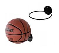 QLS Supporto per palla da pallavolo, 1 o 3 pezzi, montato a parete in metallo, 18,5 cm, 1 pezzo, colore nero