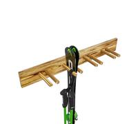 QLS Supporto a parete per sci per 4 paia 90 cm Bastoncini da camminata nordica e da trekking (Fiammati)