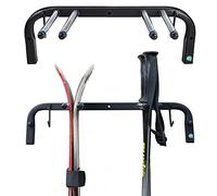 QLS Supporto da sci da parete per 2 paia da 47 cm, per nordic walking trekking, con rivestimento protettivo in gomma per risparmiare spazio N3 2