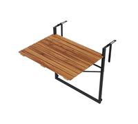QLS Tavolo balcone 43x57 cm regolabile e pieghevole in acacia