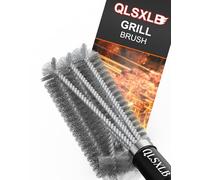 QLSXLB Spazzola Barbecue, Spazzola per Griglia con Isolamento Termico Manico Lungo, 3 Righe Setole In Acciaio Inossidabile, bbq Accessori per Pulire Griglie, Forno da esterno, Teglie da Forno