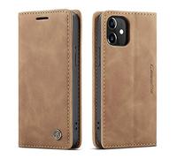 QLTYPRI Case for iPhone 13 Pro, Vintage PU Leather Wallet Case Card Slot Kickstand Magnetic Closure Shockproof Flip Folio Book Case Cover for iPhone 13 Pro - Brown