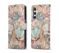 QLTYPRI Custodia a portafoglio per Samsung Galaxy S25, in pelle di alta qualità, con stampa UV, magnetica, con blocco RFID, scomparti per carte di credito, con cavalletto, per donne e ragazze, motivo