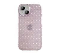 QLTYPRI for iPhone 15 Plus/iPhone 14 Plus Case, Cute Polka Dot Pattern Aesthetic Phone Case, Raised Camera Protection Durable TPU Slim Shockproof Protective Phone Cover for Girls Women - Clear Pink