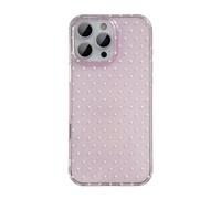 QLTYPRI for iPhone 16 Pro Max Case, Cute Polka Dot Pattern Aesthetic Phone Case, Raised Camera Protection Durable TPU Slim Shockproof Protective Phone Cover for Girls Women - Clear Pink