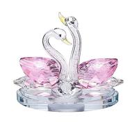QLTYTUI Ornamenti decorativi a doppio cigno in cristallo, statue di cigni innamorati, statuette da collezione in cristallo, regali per donne, mamme, ragazze, Natale, compleanno, festa, San Valentino,