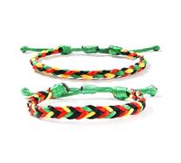 QLUYCKW Juneteenth Braccialetto africano con perline da donna colorato Happy kwanzaa africano orgoglioso braccialetto di perline di legno impilabile nero storia mese accessorio gioielli, Medium, Legno