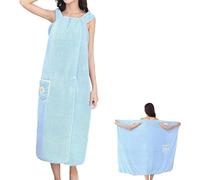 QLXYYFC Accappatoi da Donna Asciugatura Rapida Assorbimento Accappatoi Senza Maniche Asciugamano Gonna da Bagno L'accappatoio È Adatto Per Il Bagno, Il Nuoto, Lo Yoga, La Spa (Color : Blue, Size : 1