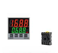 QLYMDDSA Serie GE48S DC AC 24V 220V 240V 380V Relè temporizzato Digitale programmabile di precisione Intelligente 0,01S-99990h con Base Zoccolo(GE48S-A 24-240V)