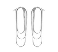 QLYOVWE Orecchini pendenti lunghi con nappa, catena multistrato in oro, orecchini a cerchio per donna, orecchini geometrici a barra, regali leggeri, catena frangia dichiarazione, matrimonio, damigella