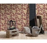Qm 1 Ro.as Creation Nobile Architetto Papers 95983-2 Vino Rosso Con Oro Beige